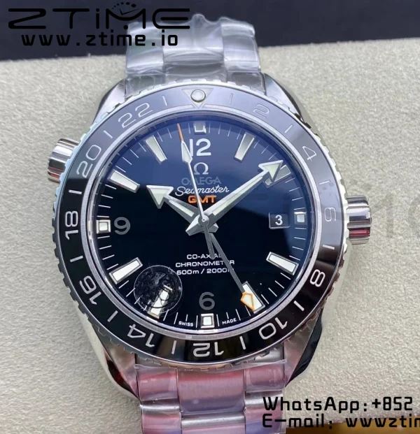 OMEGA Planet Ocean 600M Co-Axial GMT 43.5mm VSF 1:1 Best Edition Black Dial Orange Markers on SS Bracelet A8605 Super Clone - Super Clone Watch | 1:1 Best Version