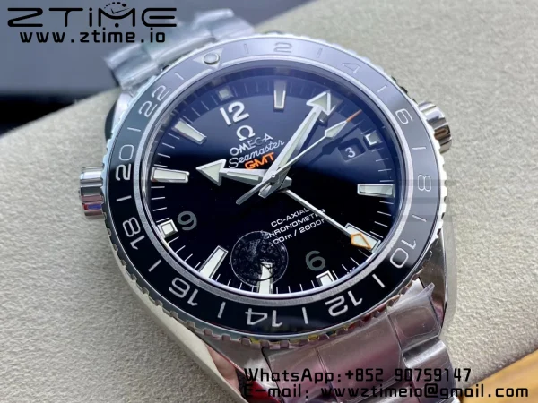 OMEGA Planet Ocean 600M Co-Axial GMT 43.5mm VSF 1:1 Best Edition Black Dial Orange Markers on SS Bracelet A8605 Super Clone - Super Clone Watch | 1:1 Best Version