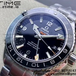 OMEGA Planet Ocean 600M Co-Axial GMT 43.5mm VSF 1:1 Best Edition Black Dial Orange Markers on SS Bracelet A8605 Super Clone - Super Clone Watch | 1:1 Best Version