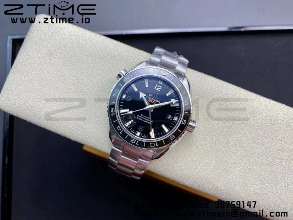 OMEGA Planet Ocean 600M Co-Axial GMT 43.5mm VSF 1:1 Best Edition Black Dial Orange Markers on SS Bracelet A8605 Super Clone - Super Clone Watch | 1:1 Best Version