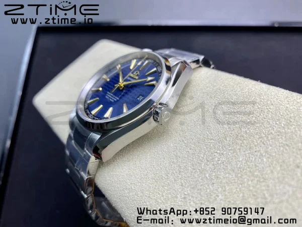 OMEGA Aqua Terra 150M SS VSF 1:1 Best Edition Blue Wave Textured Dial YG Hand on SS Bracelet A8500 Super Clone - Super Clone Watch | 1:1 Best Version