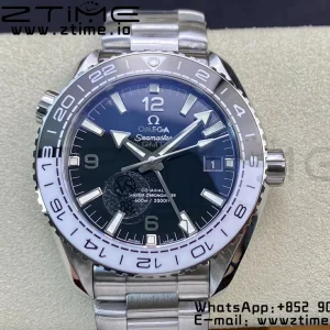 OMEGA Planet Ocean 600M 'Tai Chi' GMT 43.5mm VSF 1:1 Best Edition Black/White Ceramic Bezel and Dial on SS Bracelet A8906 Super Clone - Super Clone Watch | 1:1 Best Version