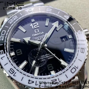 OMEGA Planet Ocean 600M 'Tai Chi' GMT 43.5mm VSF 1:1 Best Edition Black/White Ceramic Bezel and Dial on SS Bracelet A8906 Super Clone - Super Clone Watch | 1:1 Best Version