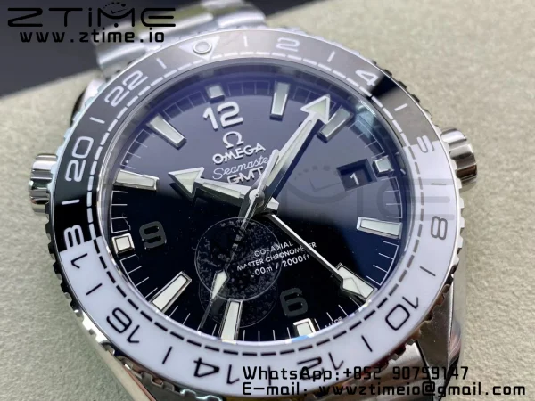 OMEGA Planet Ocean 600M 'Tai Chi' GMT 43.5mm VSF 1:1 Best Edition Black/White Ceramic Bezel and Dial on SS Bracelet A8906 Super Clone - Super Clone Watch | 1:1 Best Version