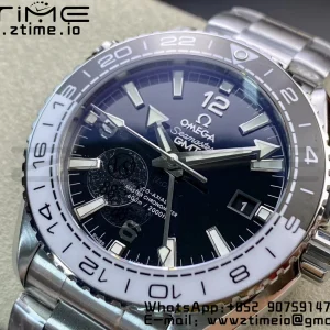 OMEGA Planet Ocean 600M 'Tai Chi' GMT 43.5mm VSF 1:1 Best Edition Black/White Ceramic Bezel and Dial on SS Bracelet A8906 Super Clone - Super Clone Watch | 1:1 Best Version