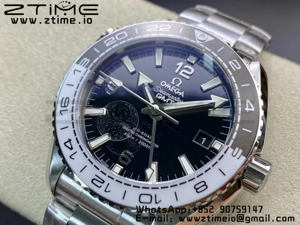 OMEGA Planet Ocean 600M 'Tai Chi' GMT 43.5mm VSF 1:1 Best Edition Black/White Ceramic Bezel and Dial on SS Bracelet A8906 Super Clone - Super Clone Watch | 1:1 Best Version