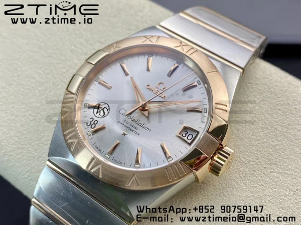 OMEGA Constellation 38mm SS/RG VSF 1:1 Best Edition Silver Dial Stick Markers on SS/RG Bracelet A8500 Super Clone - Super Clone Watch | 1:1 Best Version