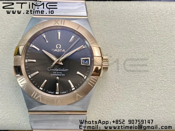 OMEGA Constellation 38mm SS/RG VSF 1:1 Best Edition Brown Dial Stick Markers on SS/RG Bracelet A8500 Super Clone - Super Clone Watch | 1:1 Best Version