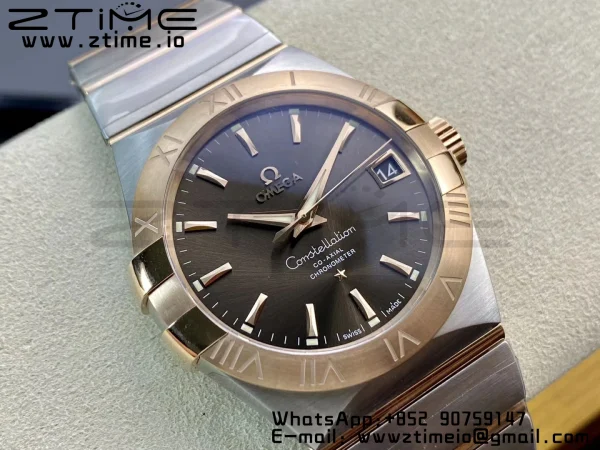 OMEGA Constellation 38mm SS/RG VSF 1:1 Best Edition Brown Dial Stick Markers on SS/RG Bracelet A8500 Super Clone - Super Clone Watch | 1:1 Best Version