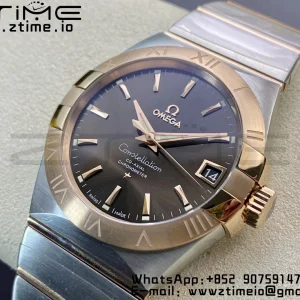 OMEGA Constellation 38mm SS/RG VSF 1:1 Best Edition Brown Dial Stick Markers on SS/RG Bracelet A8500 Super Clone - Super Clone Watch | 1:1 Best Version