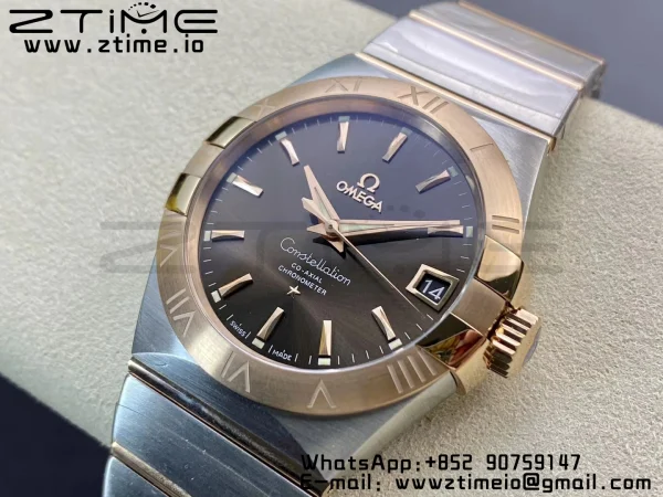 OMEGA Constellation 38mm SS/RG VSF 1:1 Best Edition Brown Dial Stick Markers on SS/RG Bracelet A8500 Super Clone - Super Clone Watch | 1:1 Best Version