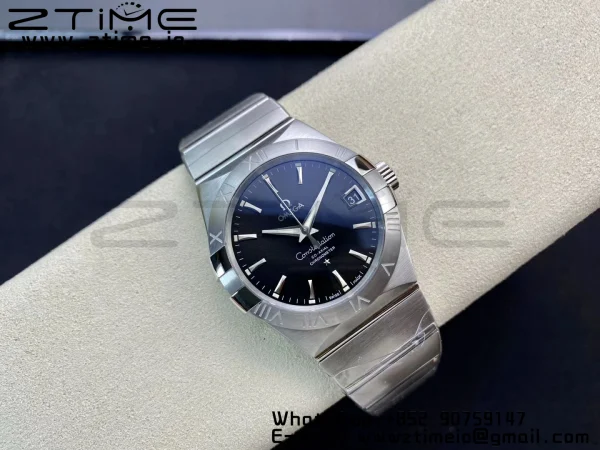 オメガ コンステレーション 38mm SS VSF 1:1 ベスト・エディション ブラックダイアル スティックマーカー SSブレスレット A8500 スーパークローン - スーパークローン時計 | 1:1 ベスト・バージョン