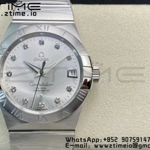 OMEGA Constellation 38mm SS VSF 1:1 Best Edition Silver Dial Diamonds Markers on SS Bracelet A8500 Super Clone - Super Clone Watch | 1:1 Best Version