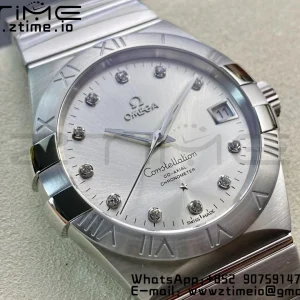 OMEGA Constellation 38mm SS VSF 1:1 Best Edition Silver Dial Diamonds Markers on SS Bracelet A8500 Super Clone - Super Clone Watch | 1:1 Best Version