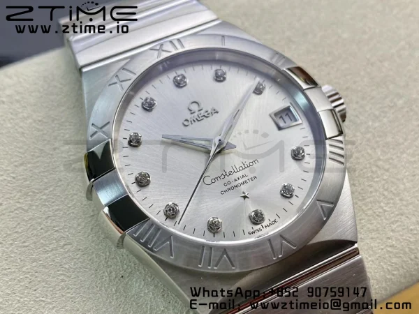 OMEGA Constellation 38mm SS VSF 1:1 Best Edition Silver Dial Diamonds Markers on SS Bracelet A8500 Super Clone - Super Clone Watch | 1:1 Best Version
