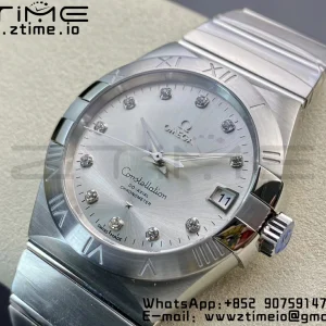 OMEGA Constellation 38mm SS VSF 1:1 Best Edition Silver Dial Diamonds Markers on SS Bracelet A8500 Super Clone - Super Clone Watch | 1:1 Best Version