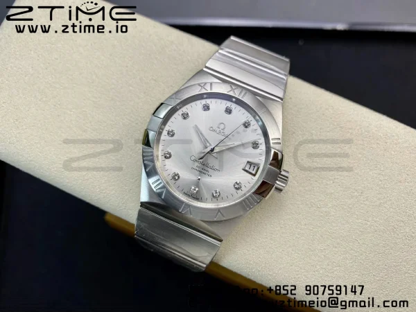 OMEGA Constellation 38mm SS VSF 1:1 Best Edition Silver Dial Diamonds Markers on SS Bracelet A8500 Super Clone - Super Clone Watch | 1:1 Best Version