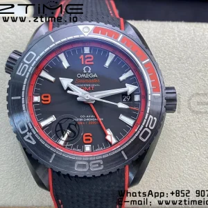OMEGA Planet Ocean 45.5mm Deep Black red Real Ceramic VSF 1:1 Best Edition on Black Nylon Strap A8906 Super Clone - Super Clone Watch | 1:1 Best Version