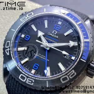OMEGA Planet Ocean 45.5mm Deep Black blue Real Ceramic VSF 1:1 Best Edition on Black Nylon Strap A8906 Super Clone - Super Clone Watch | 1:1 Best Version
