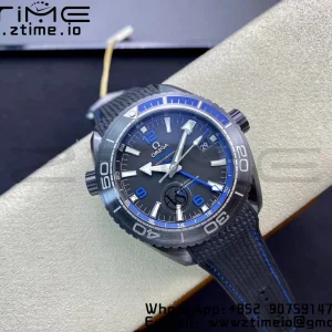 OMEGA Planet Ocean 45.5mm Deep Black blue Real Ceramic VSF 1:1 Best Edition on Black Nylon Strap A8906 Super Clone - Super Clone Watch | 1:1 Best Version