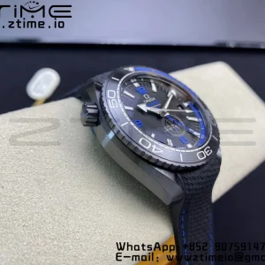 OMEGA Planet Ocean 45.5mm Deep Black blue Real Ceramic VSF 1:1 Best Edition on Black Nylon Strap A8906 Super Clone - Super Clone Watch | 1:1 Best Version