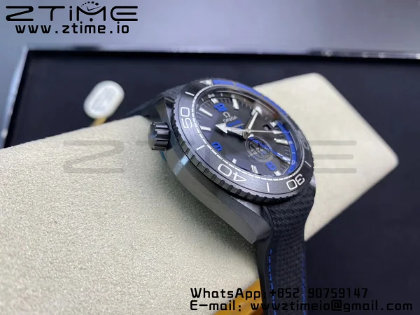 OMEGA Planet Ocean 45.5mm Deep Black blue Real Ceramic VSF 1:1 Best Edition on Black Nylon Strap A8906 Super Clone - Super Clone Watch | 1:1 Best Version