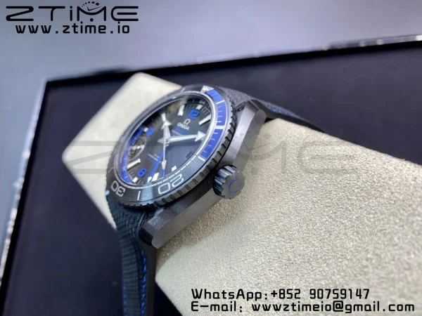 OMEGA Planet Ocean 45.5mm Deep Black blue Real Ceramic VSF 1:1 Best Edition on Black Nylon Strap A8906 Super Clone - Super Clone Watch | 1:1 Best Version