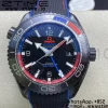 オメガ プラネットオーシャン GMT 45.5mm ETNZ "ディープブラック" ブラックナイロンストラップ リアルセラミック VSF 1:1ベストエディション A8906 スーパークローン - スーパークローンウォッチ｜1:1ベストバージョン
