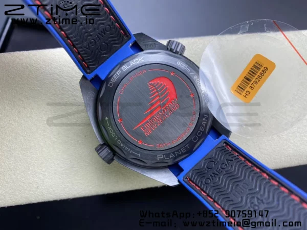 OMEGA Planet Ocean GMT 45.5mm ETNZ "Deep Black" Real Ceramic VSF 1:1 Best Edition on Black Nylon Strap A8906 Super Clone - Super Clone Watch | 1:1 Best Version