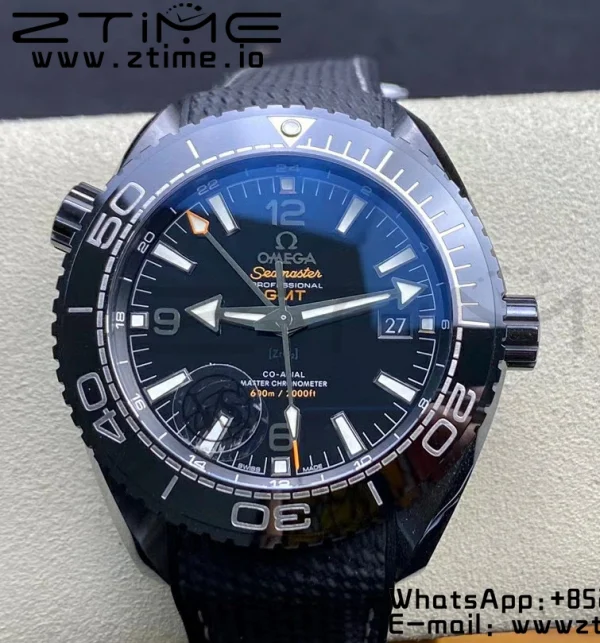 OMEGA Planet Ocean 45.5mm Deep Black Real Ceramic VSF 1:1 Best Edition on Black Nylon Strap A8906 Super Clone - Super Clone Watch | 1:1 Best Version