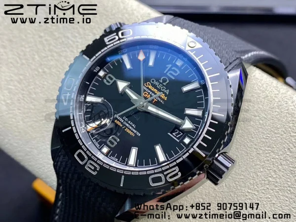 OMEGA Planet Ocean 45.5mm Deep Black Real Ceramic VSF 1:1 Best Edition on Black Nylon Strap A8906 Super Clone - Super Clone Watch | 1:1 Best Version