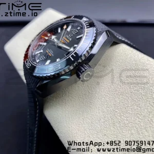 OMEGA Planet Ocean 45.5mm Deep Black Real Ceramic VSF 1:1 Best Edition on Black Nylon Strap A8906 Super Clone - Super Clone Watch | 1:1 Best Version