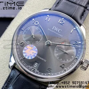 IWC Portuguese Real PR IW500106 ZF 1:1 Best Edition Gray Dial on Black Leather Strap A52010 V5 - Super Clone Watch | 1:1 Best Version