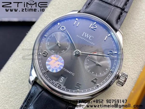 IWC Portuguese Real PR IW500106 ZF 1:1 Best Edition Gray Dial on Black Leather Strap A52010 V5 - Super Clone Watch | 1:1 Best Version