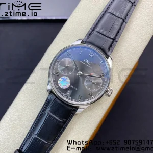 IWC Portuguese Real PR IW500106 ZF 1:1 Best Edition Gray Dial on Black Leather Strap A52010 V5 - Super Clone Watch | 1:1 Best Version