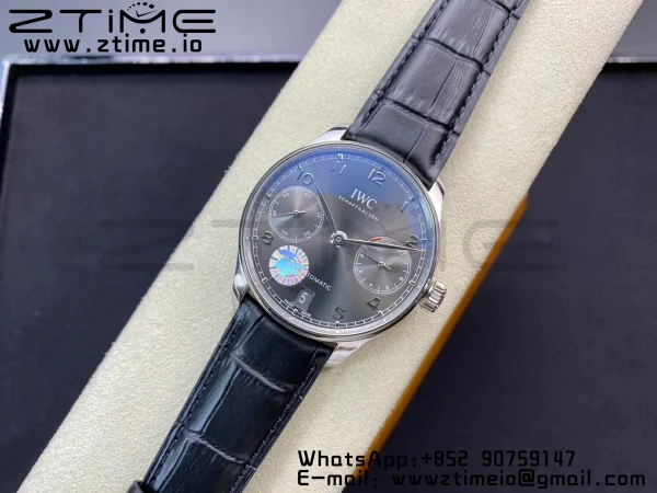 IWC Portuguese Real PR IW500106 ZF 1:1 Best Edition Gray Dial on Black Leather Strap A52010 V5 - Super Clone Watch | 1:1 Best Version