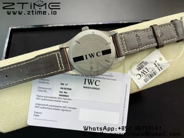 IWC Mark XVIII IW327006 Titanium M+F 1:1 Best Edition Black Dial on Brown Leather Strap A35111 - Super Clone Watch | 1:1 Best Version
