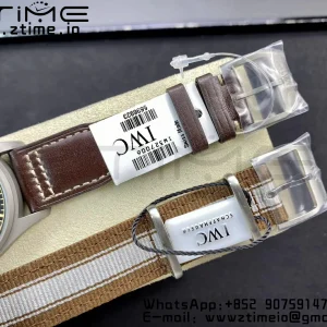IWC Mark XVIII IW327006 Titanium M+F 1:1 Best Edition Black Dial on Brown Leather Strap A35111 - Super Clone Watch | 1:1 Best Version