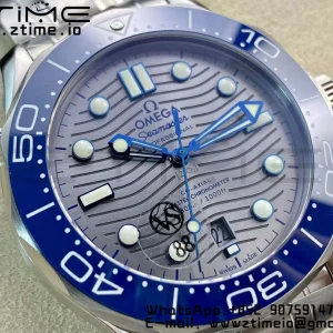 OMEGA Seamaster Diver 2018 300M VSF Best Edition Blue Ceramic Gray Dial on SS Bracelet A8800 - Super Clone Watch | 1:1 Best Version