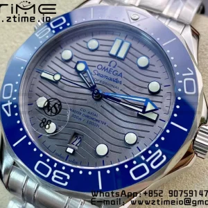 OMEGA Seamaster Diver 2018 300M VSF Best Edition Blue Ceramic Gray Dial on SS Bracelet A8800 - Super Clone Watch | 1:1 Best Version