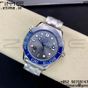 OMEGA Seamaster Diver 2018 300M VSF Best Edition Blue Ceramic Gray Dial on SS Bracelet A8800 - Super Clone Watch | 1:1 Best Version