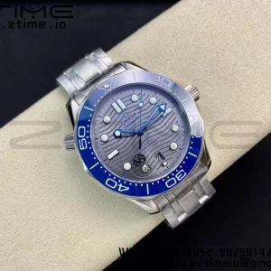 OMEGA Seamaster Diver 2018 300M VSF Best Edition Blue Ceramic Gray Dial on SS Bracelet A8800 - Super Clone Watch | 1:1 Best Version