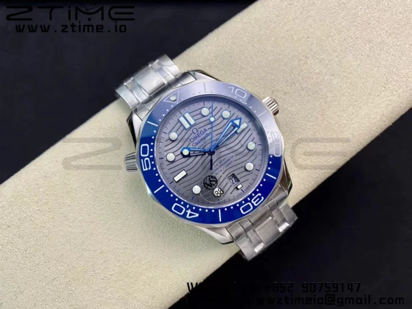 OMEGA Seamaster Diver 2018 300M VSF Best Edition Blue Ceramic Gray Dial on SS Bracelet A8800 - Super Clone Watch | 1:1 Best Version