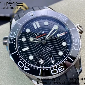 OMEGA Seamaster 2018 Diver 300M VSF 1:1 Best Edition Black Ceramic Black Dial on Black Rubber Strap A8800 V2 - Super Clone Watch | 1:1 Best Version
