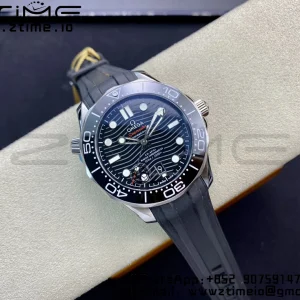 OMEGA Seamaster 2018 Diver 300M VSF 1:1 Best Edition Black Ceramic Black Dial on Black Rubber Strap A8800 V2 - Super Clone Watch | 1:1 Best Version
