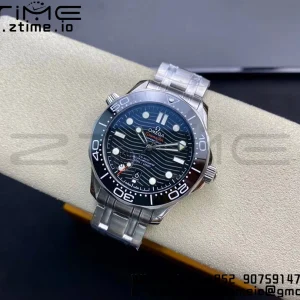 OMEGA Seamaster Diver 300M VSF 1:1 Best Edition Black Ceramic Black Dial on SS Bracelet A8800 V2 (Black Balance Wheel) - Super Clone Watch | 1:1 Best Version