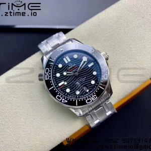 OMEGA Seamaster Diver 300M VSF 1:1 Best Edition Black Ceramic Black Dial on SS Bracelet A8800 V2 (Black Balance Wheel) - Super Clone Watch | 1:1 Best Version