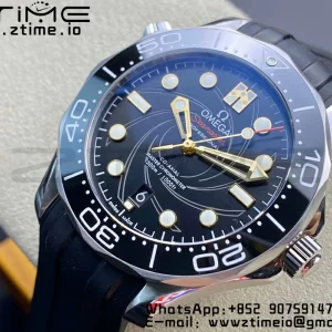 OMEGA Seamaster Diver 300M 007 James Bond VSF 1:1 Best Edition On Black Rubber Strap A8800 - Super Clone Watch | 1:1 Best Version