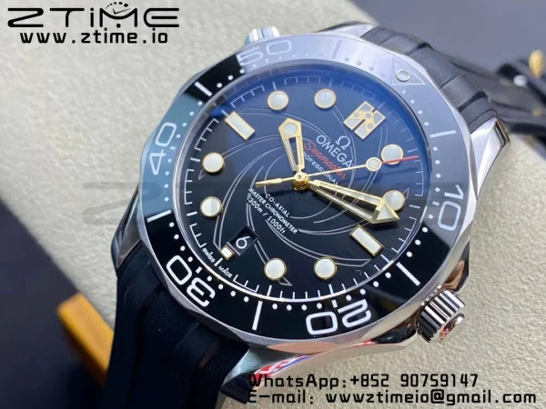OMEGA Seamaster Diver 300M 007 James Bond VSF 1:1 Best Edition On Black Rubber Strap A8800 - Super Clone Watch | 1:1 Best Version