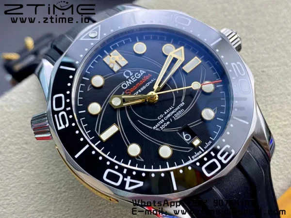 OMEGA Seamaster Diver 300M 007 James Bond VSF 1:1 Best Edition On Black Rubber Strap A8800 - Super Clone Watch | 1:1 Best Version